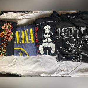Grunge anime rock band t shirt lot.  5 shirts
